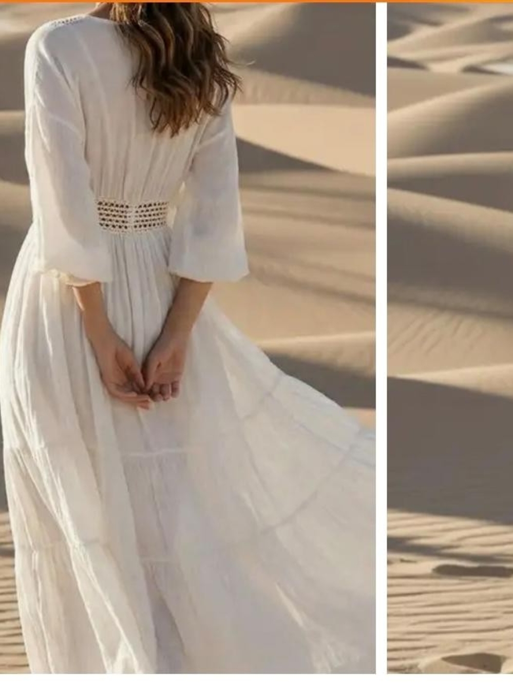 Boho Crochet-Trim White Maxi Dress - Picture 3 of 7
